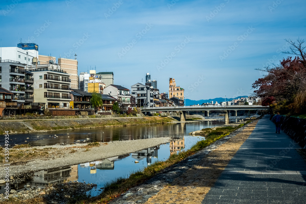 在日本京都市的街道上