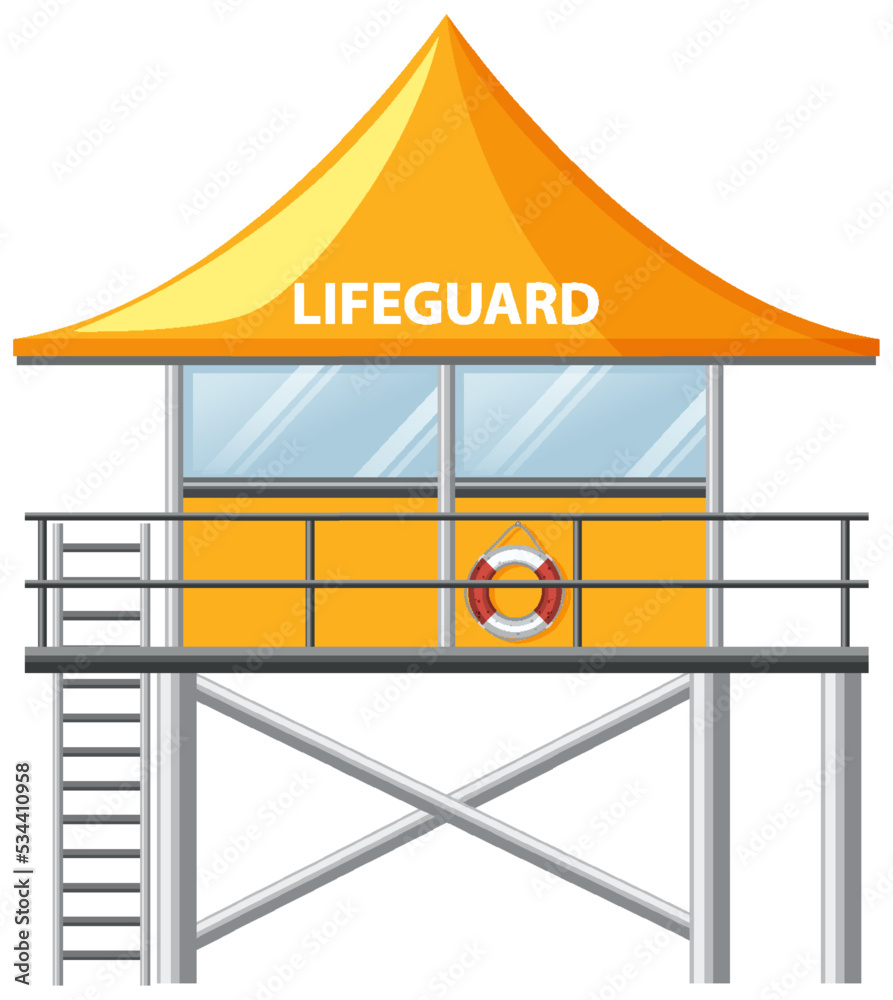 Lifeguard Tower Cartoon Style