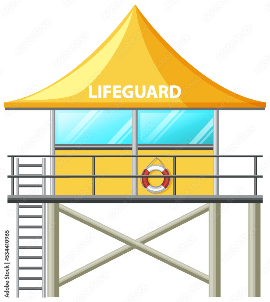 Lifeguard Tower Cartoon Style