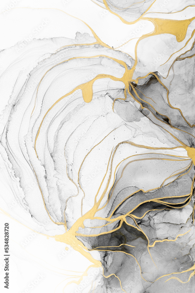 大理石墨水抽象艺术从细致的原始绘画抽象背景。绘画被绘制