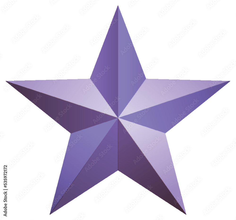 3D Metal Star Isolated