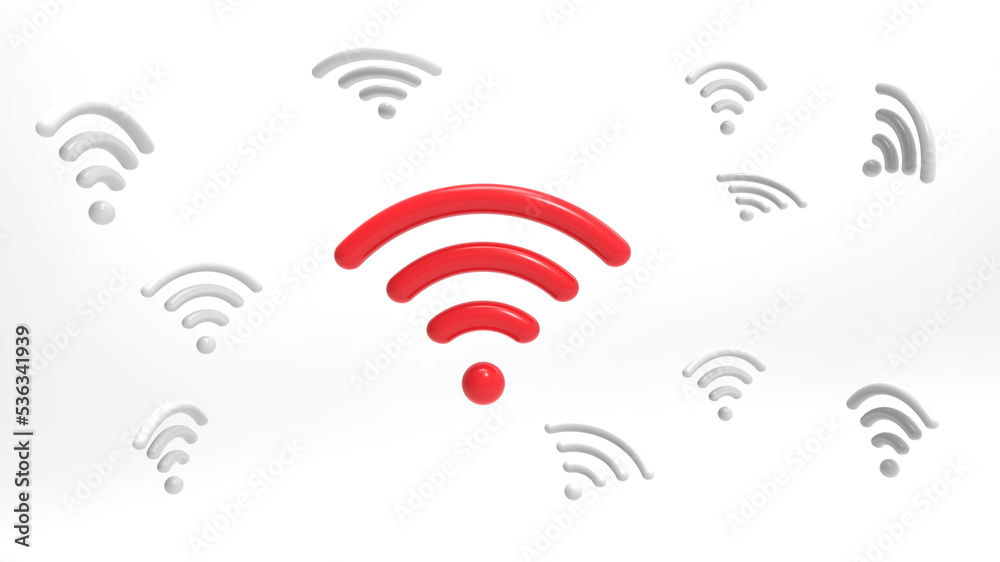 Wifi icon isolated on white background. 3D rendering.