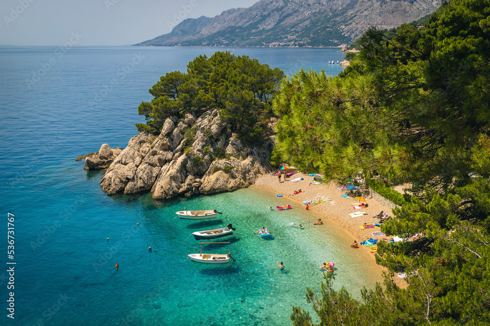 Spectacular view with fantastic beach in Dalmatia, Brela, Croatia