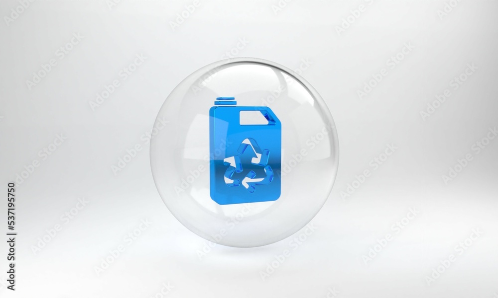 Blue Eco fuel canister icon isolated on grey background. Eco bio and barrel. Green environment and r