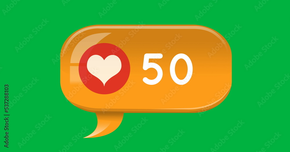 Image of 50 likes on green background