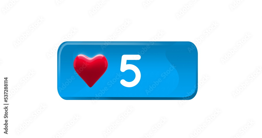 Image of 5 likes on white background