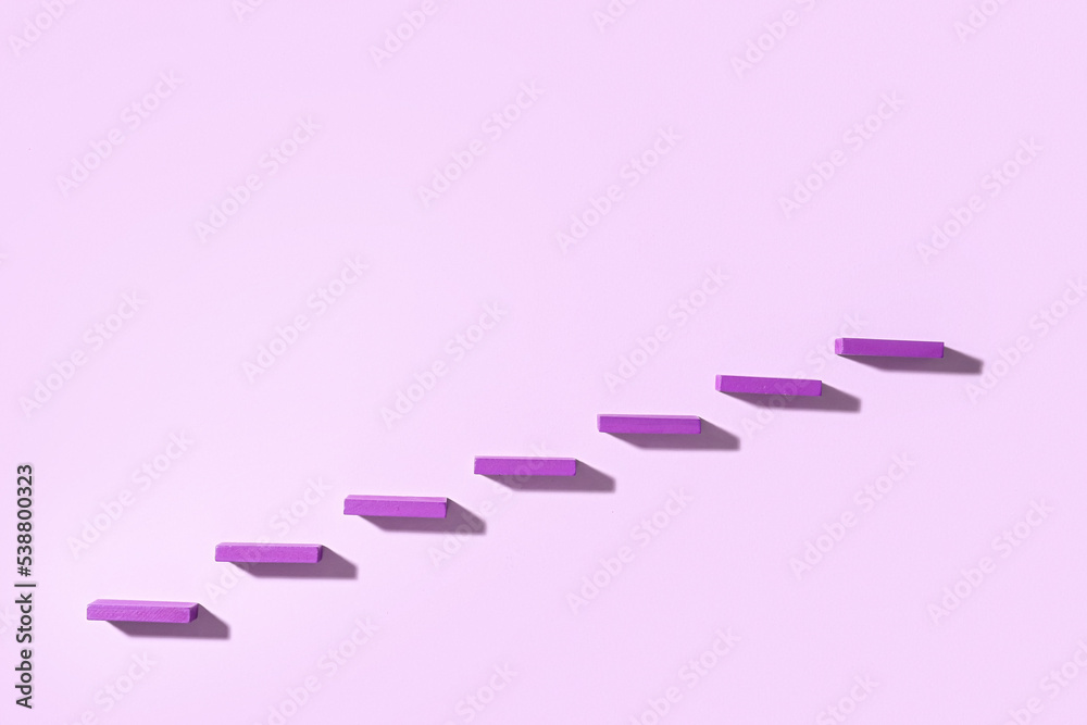 Purple blocks on color background