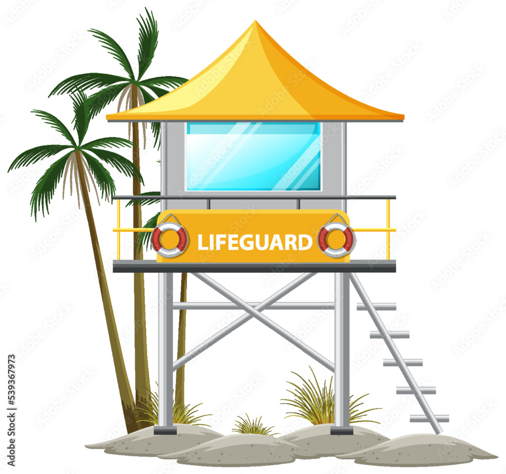 Beach lifeguard tower isolated