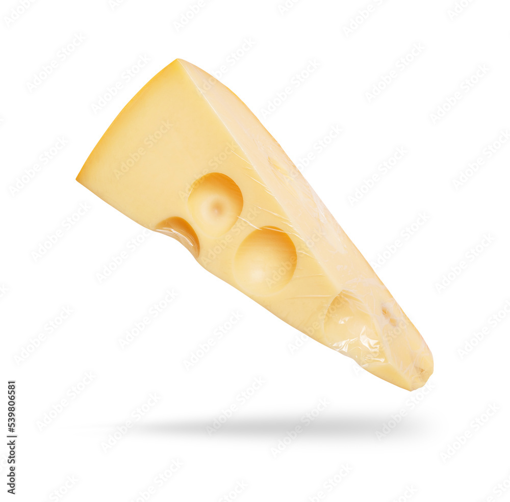 Piece of cheese wrapped in pack