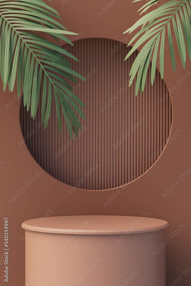 Background 3d scene with podium, minimal product display mock up scene and geometric shape object. 3