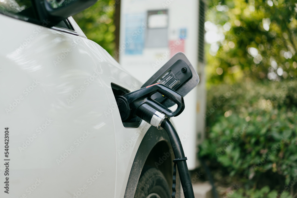 electric car charging in the station	