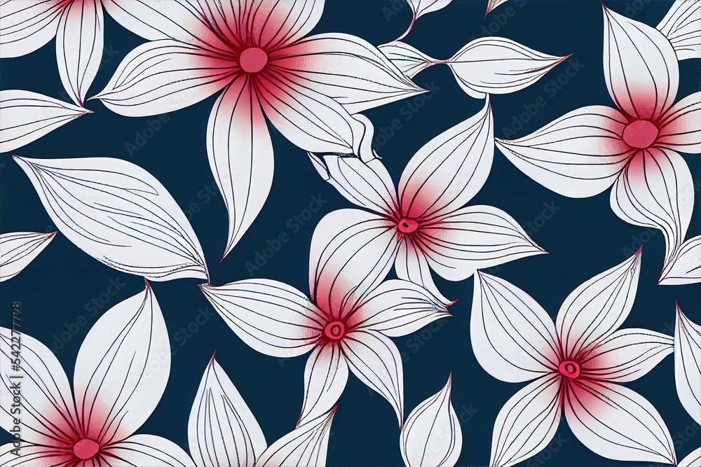 Floral seamless pattern in retro style. Hand drawn blossom vintage texture. Great for fabric, textil