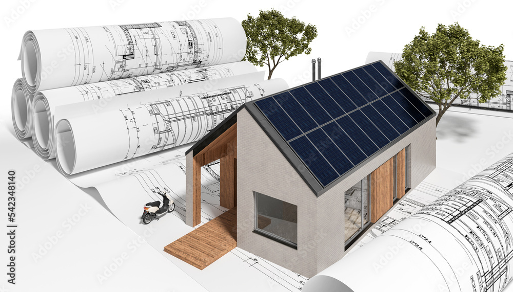 能源效率：Klinker Fassade和Solartechnik的Holzrahmenhaus