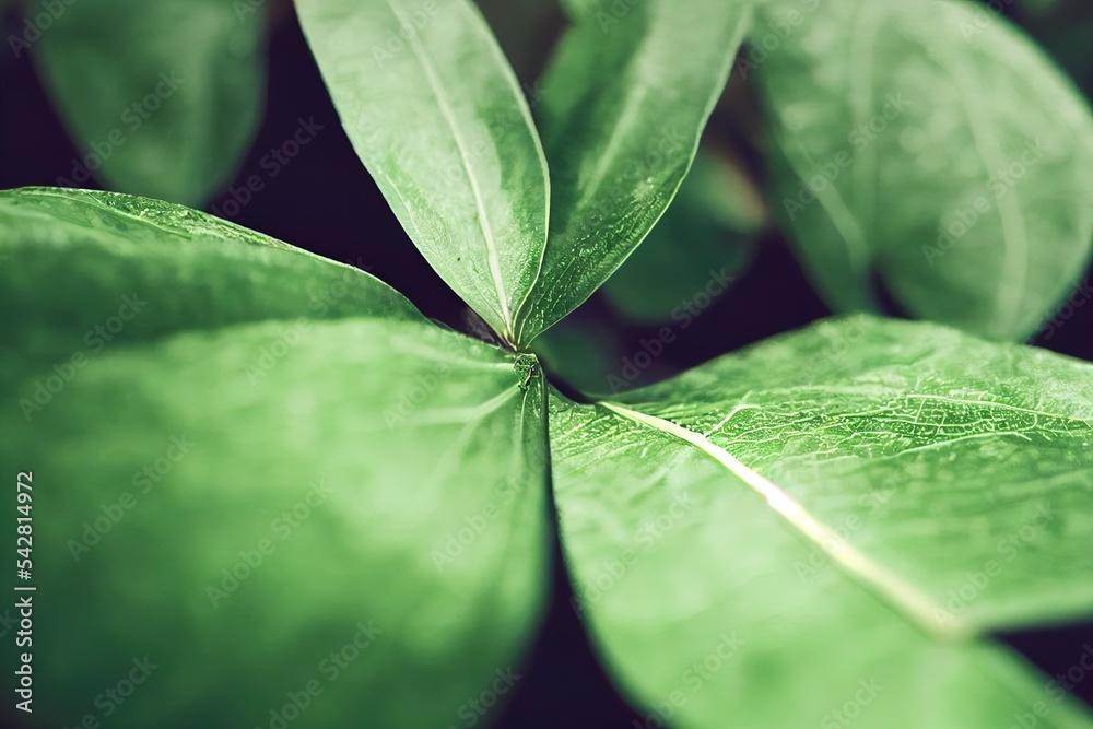 花园中绿叶的特写自然景观，深色壁纸概念，自然背景，热带杜鹃花