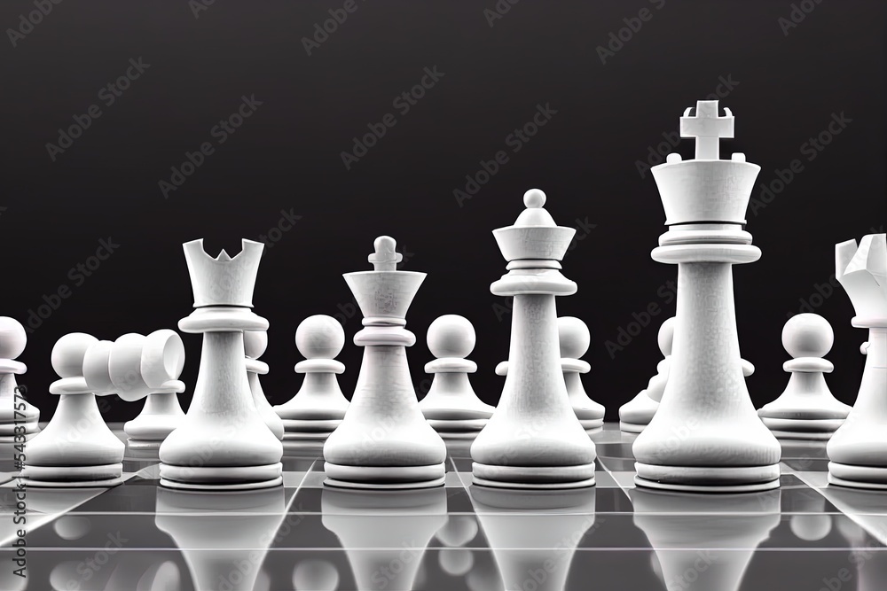 chess pieces isolate on white background, chess competition Concept of Strategy business ideas, ches