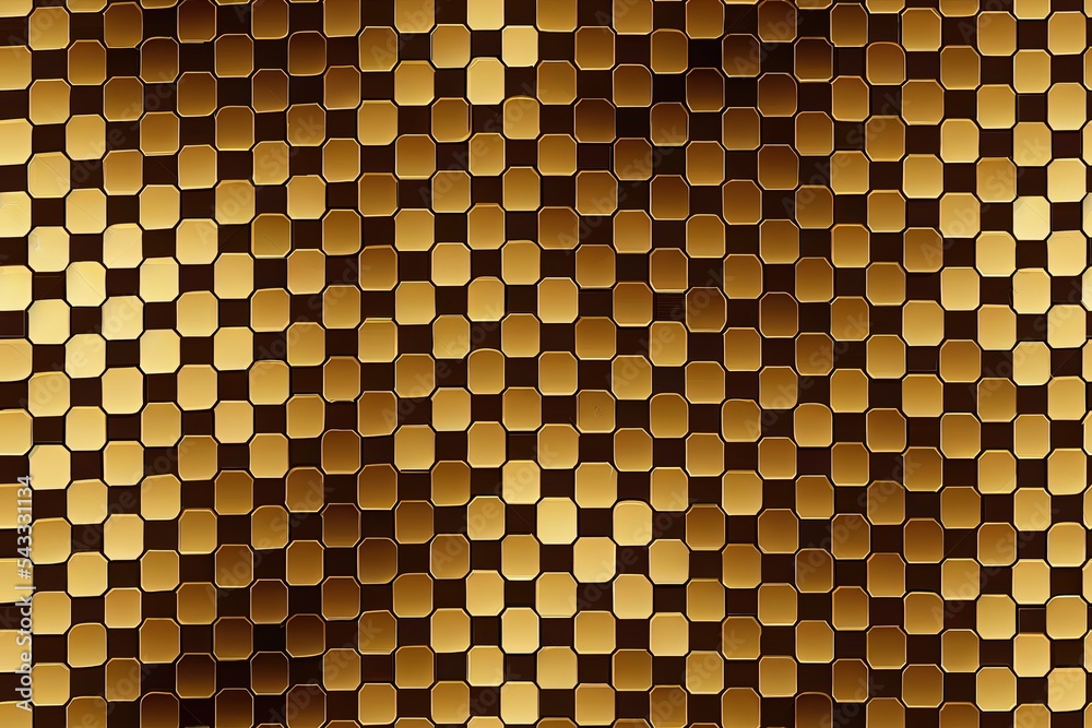 Geometric square texture. Golden seamless pattern with rhombuses, diamonds, squares, grid, lattice, 