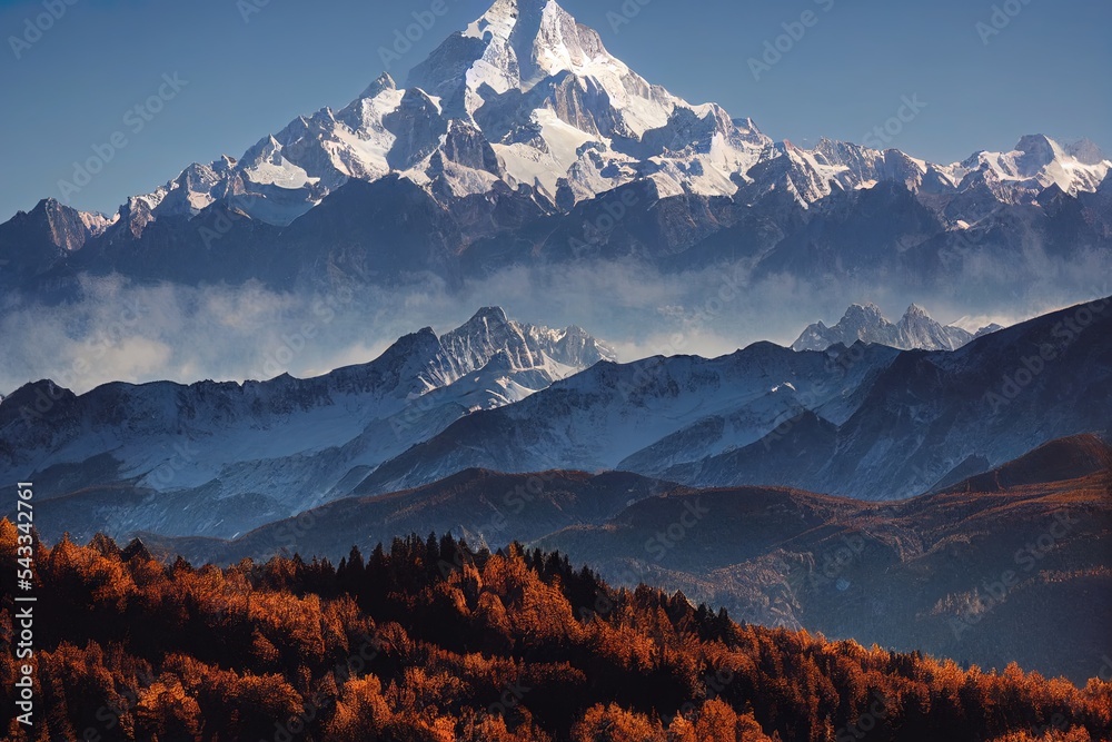 勃朗峰是阿尔卑斯山上最高的山，也是欧洲最高的山。美丽的欧洲全景