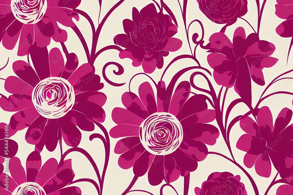 allover Seamless floral pattern design with blur and stylist 3d effect for wallpaper, carpet, rug, b