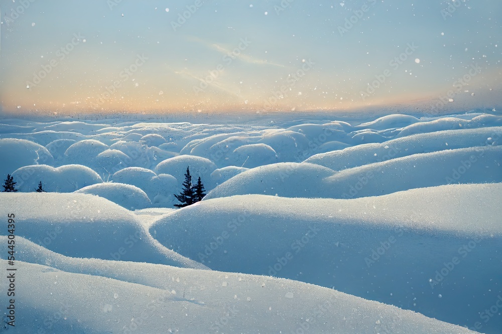 blocks of white snow, winter nature.