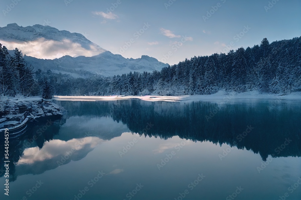 lake weissensee,winter in carinthia,austria