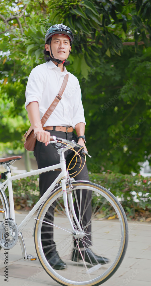 man put on helmet