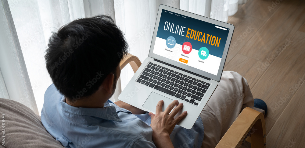 E-learning website with modish sofware for student to study online on the internet network