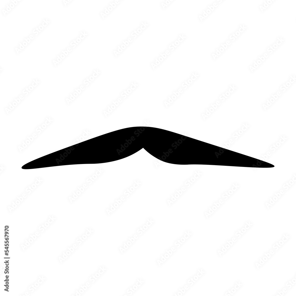 Black mustache on white background