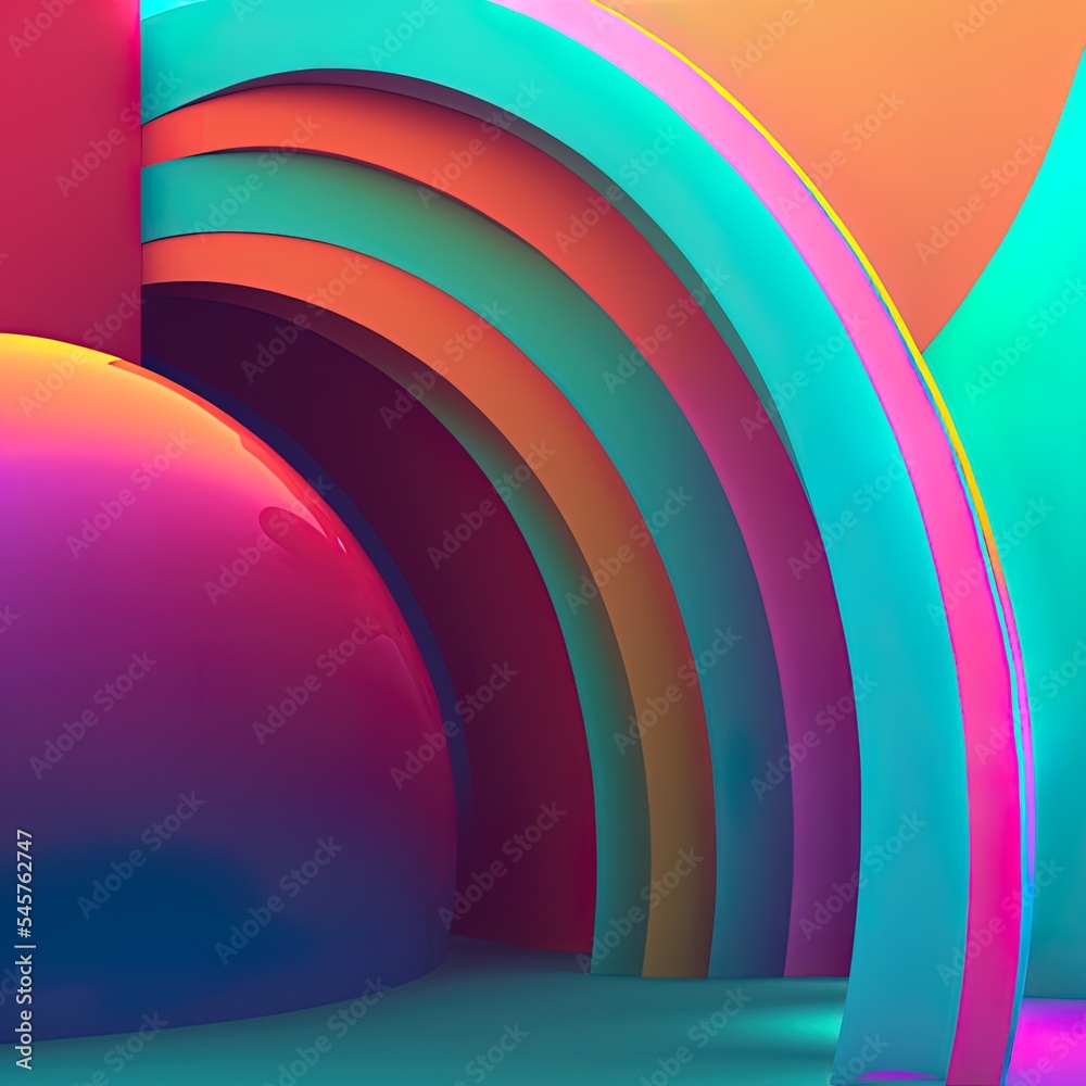 Abstract semicircle background multicolored and bright