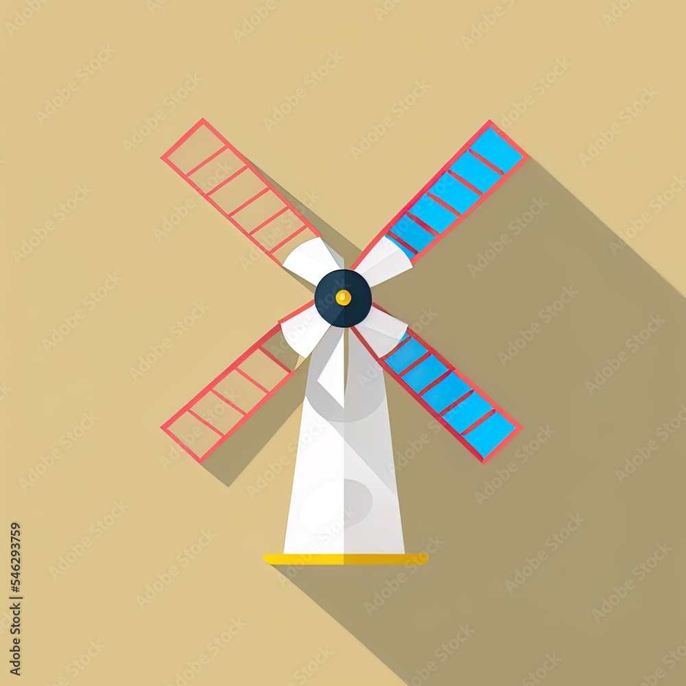 Windmill icon with long shadow