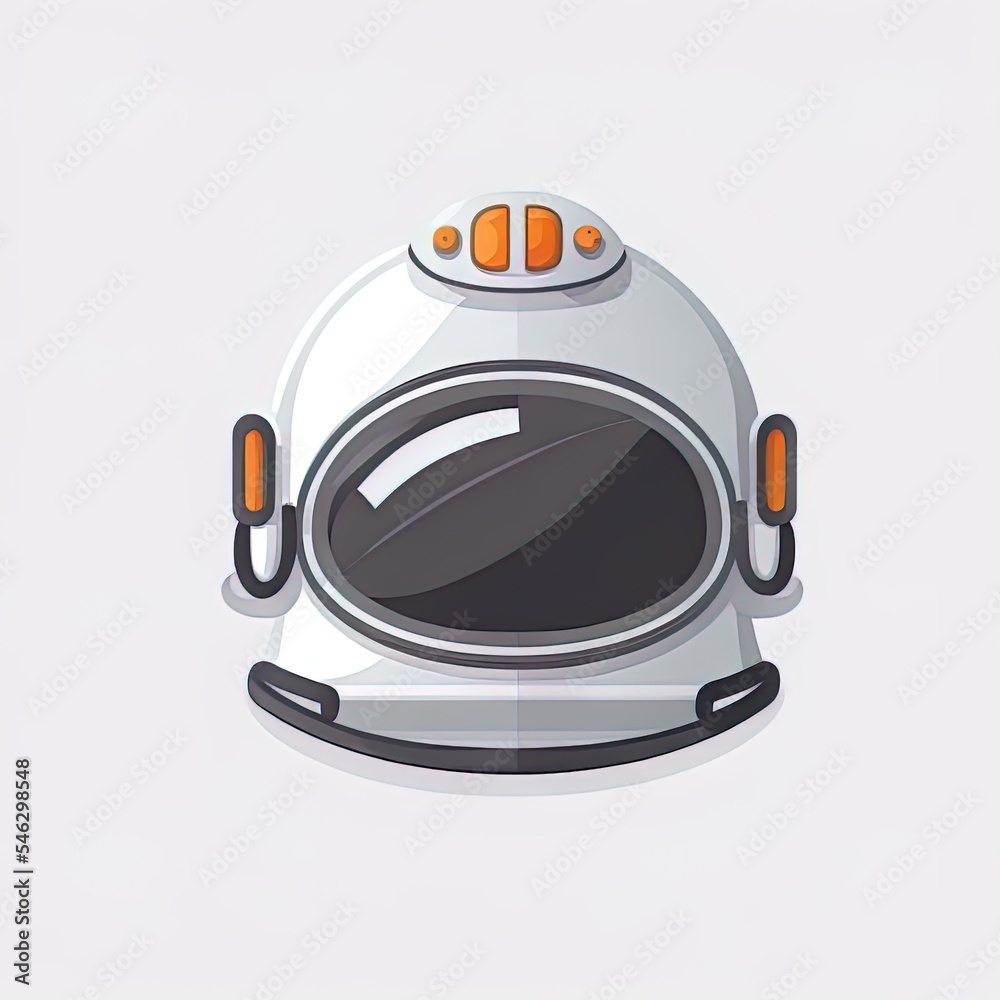 Helmet of astronaut on a white background. Icon of space hat in flat style. High quality illustratio