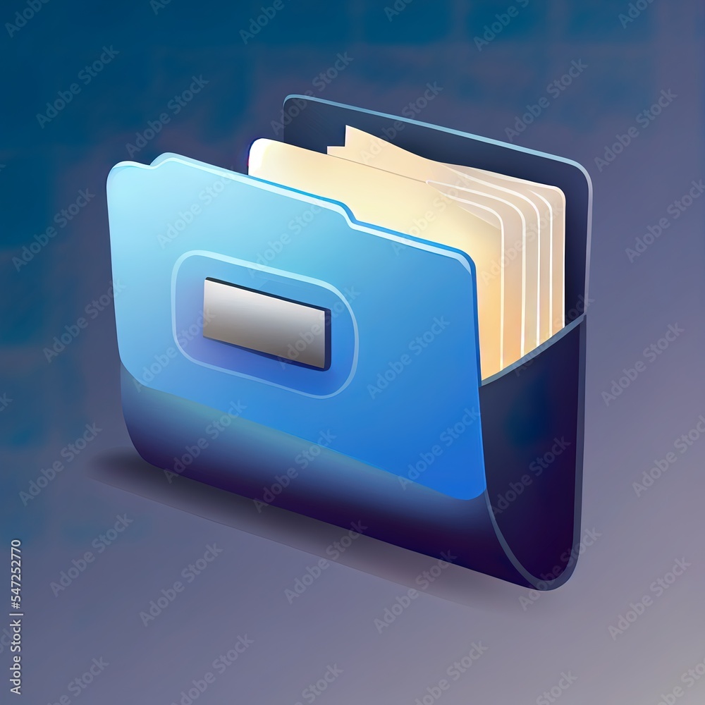 Business folder, document, file realistic 3d icon. 2d illustrated illustration