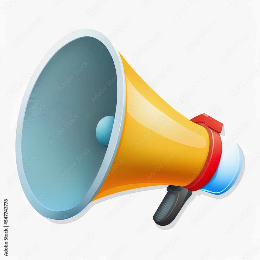 Isolated object realistic 3d megaphone 2d illustrated Illustration