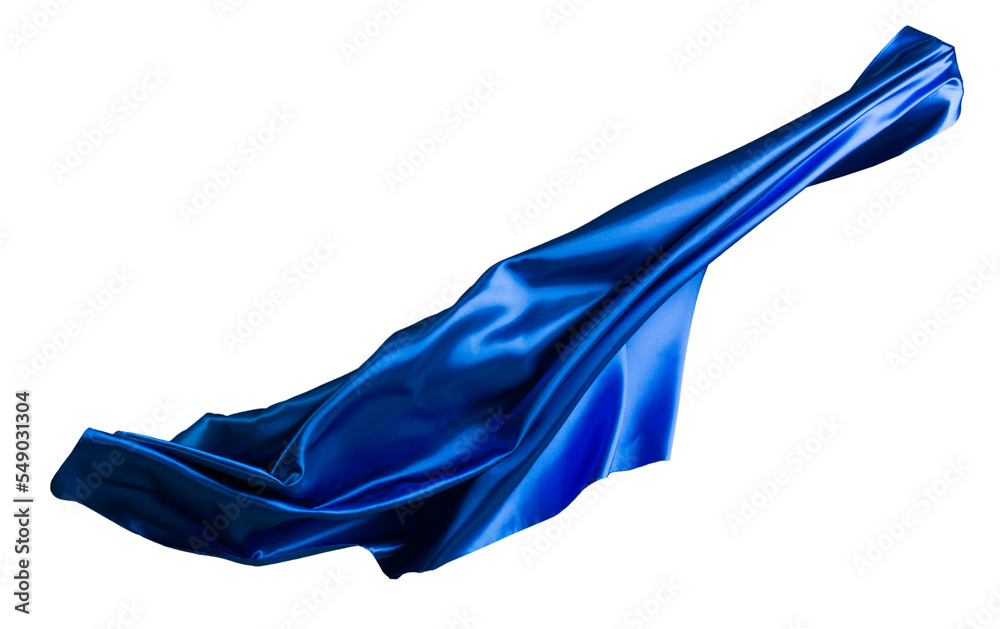 Blue cloth flutters