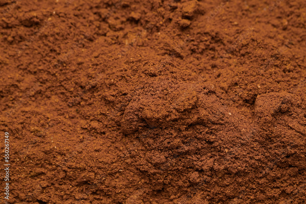 Closeup view of brown soil as background