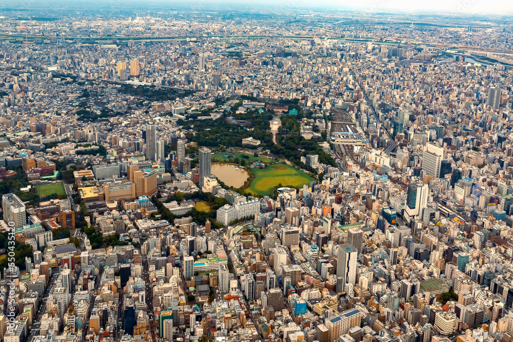 日本东京都道市鸟瞰图