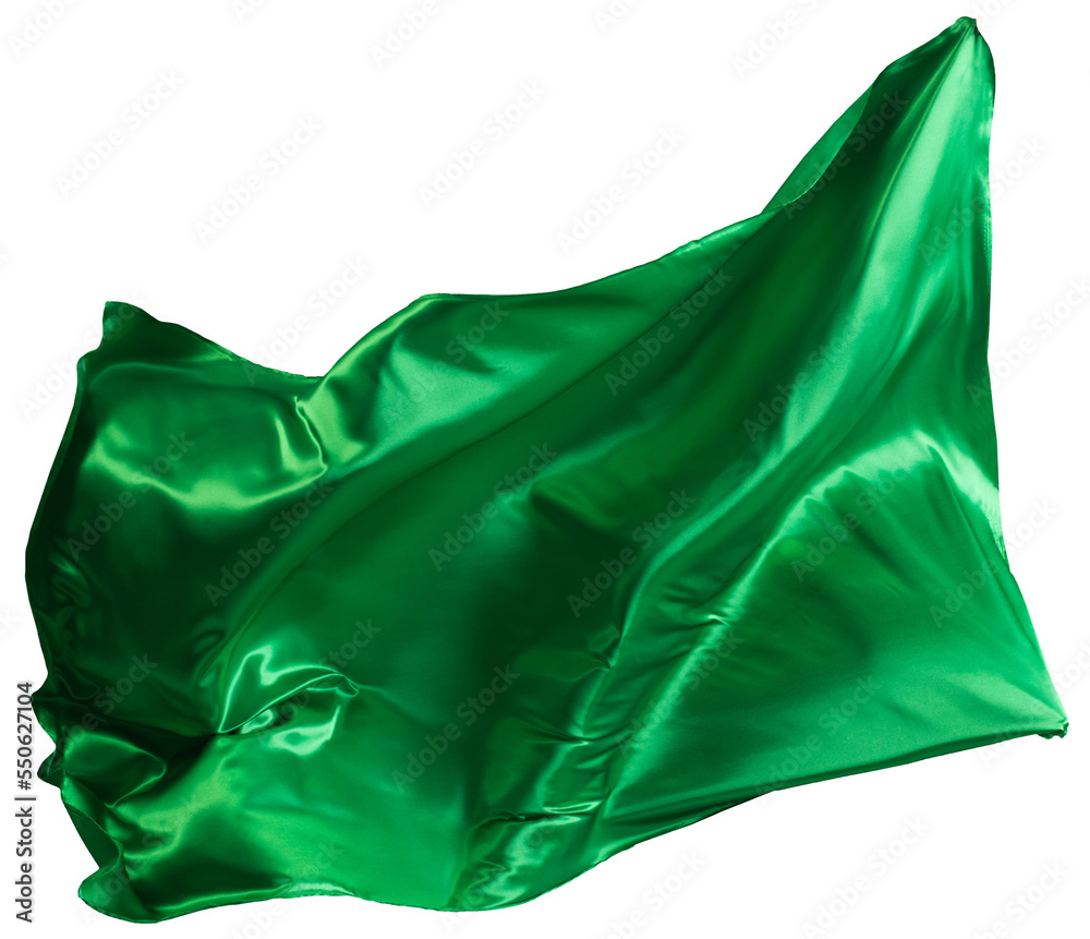 Green cloth flutters