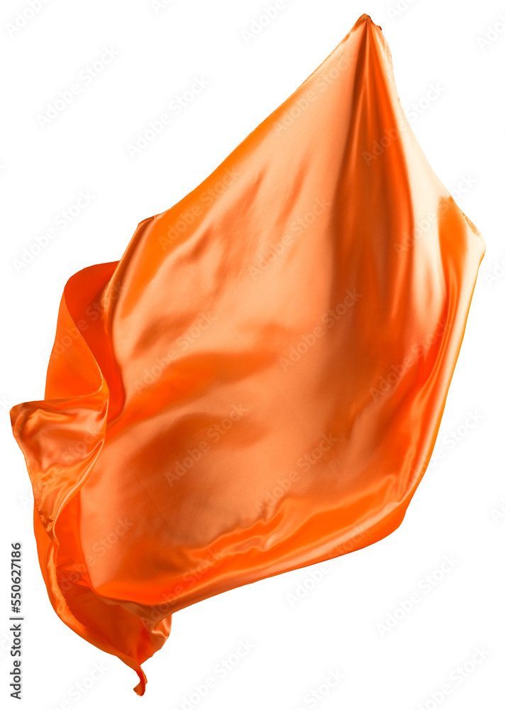 Orange cloth flutters