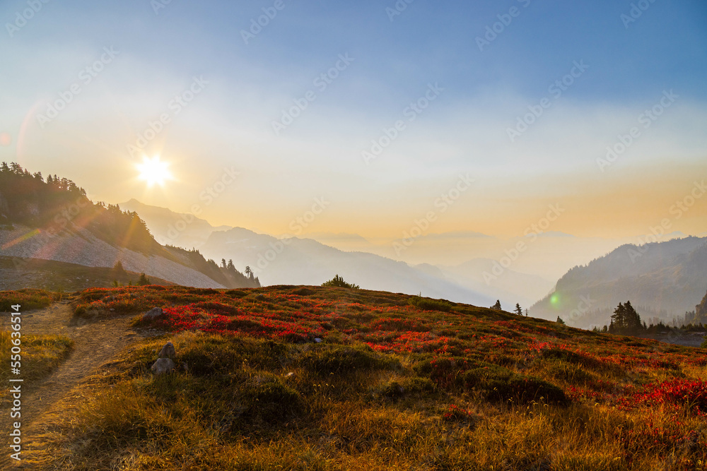 sunrise in the mountains