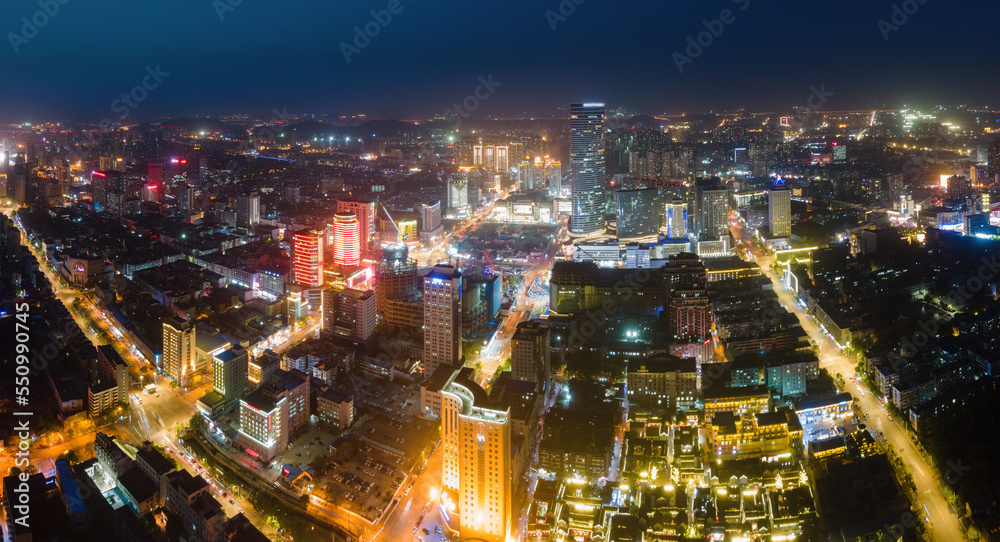 Aerial photography of urban modern architectural landscape in Xuzhou, China