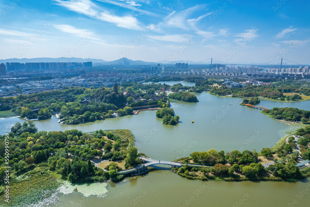 Aerial photo of Jinshan Temple in Zhenjiang, China