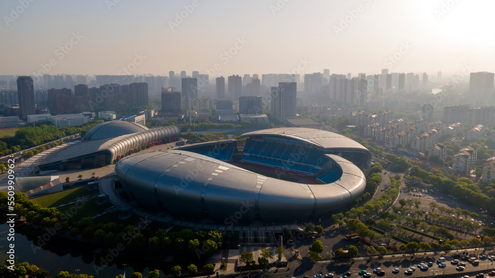 Aerial photography of Chinas modern stadium