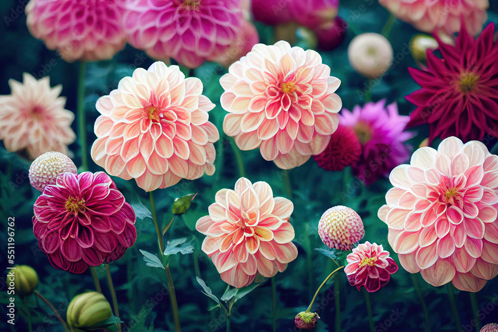 Dahlia flower banquet beautiful spectacular flower arrangement for background of wedding dinner love