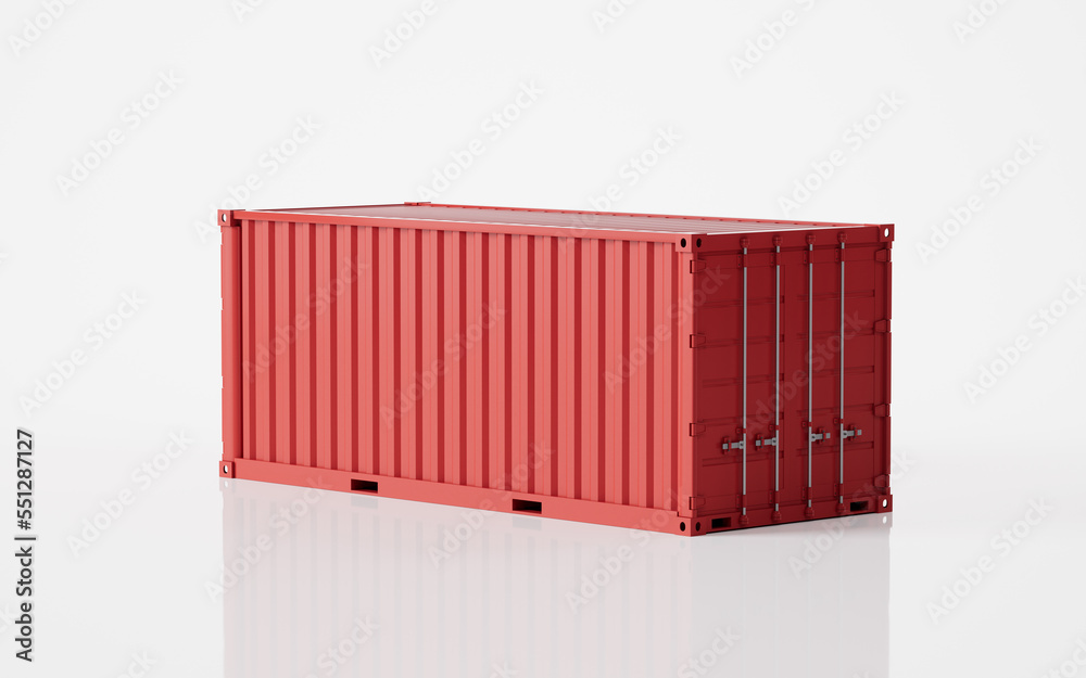 Cargo container, freight and export, 3d rendering.