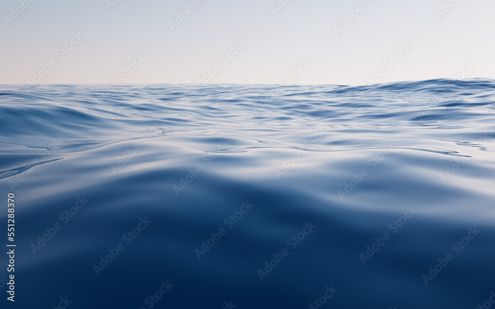 Empty water surface, 3d rendering.