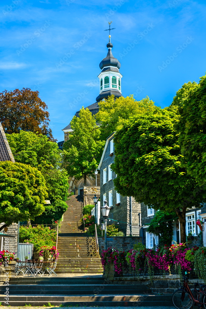 Townscape of Solingen-Grafrath in North Rhine-Westphalia, Germany