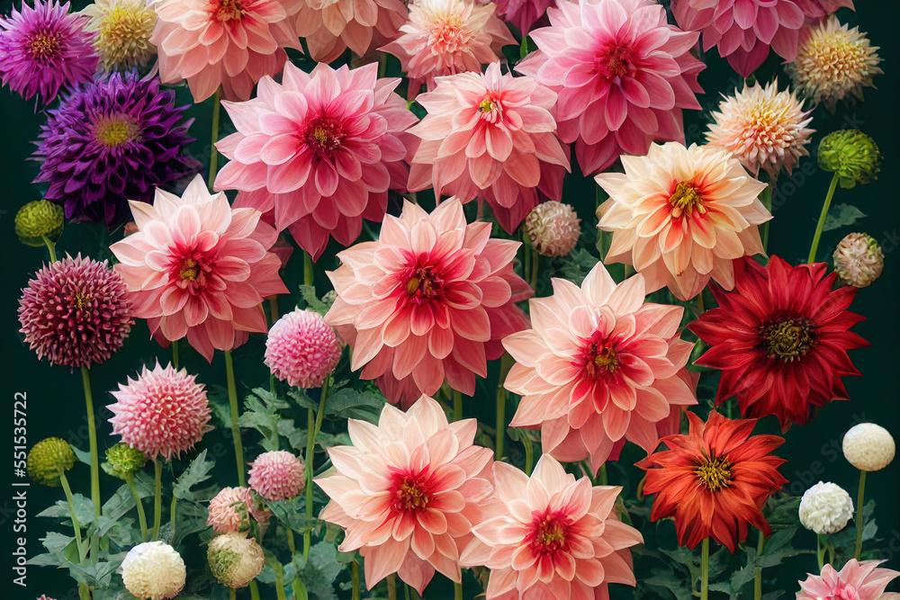 Dahlia flower banquet beautiful spectacular flower arrangement for background of wedding dinner love