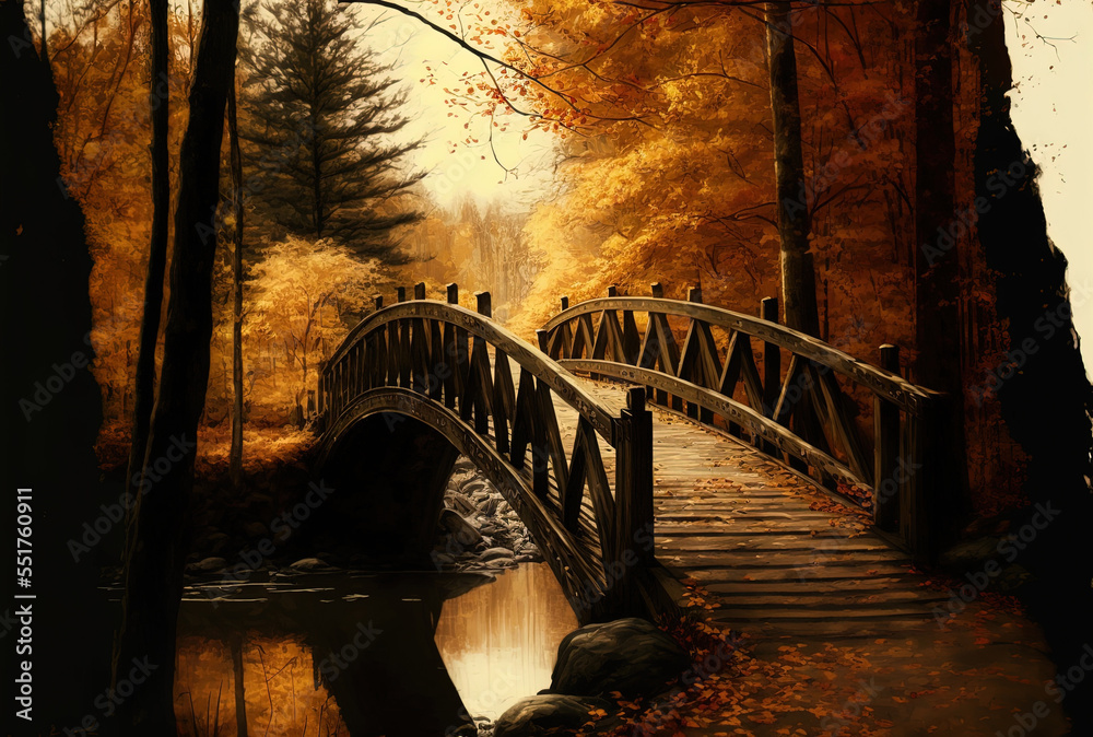 Fall Bridge. Generative AI