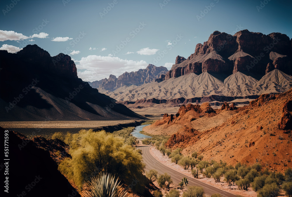 Canyon, wilderness, rocky mountain, arizona, cliff, mountain river, desert road, desert landscape, n