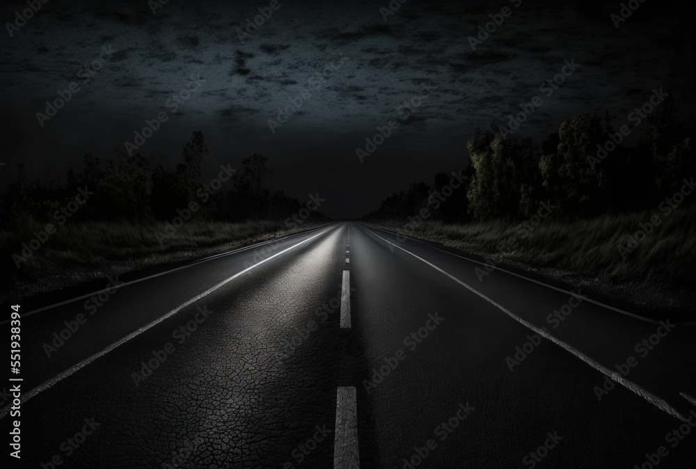 Road texture is dark. Generative AI