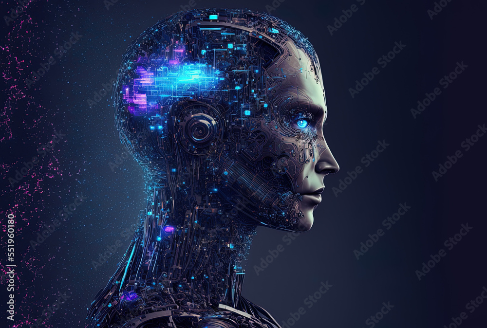 Artificial intelligence huminoid robot technology for data analysis. Generative AI